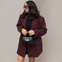 Women’s Tailored Burgundy Blazer – Refined Fit for Smart-Casual Looks