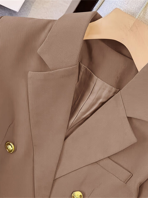 Women’s Tailored Double-Breasted Blazer – All-Season Formal Wear