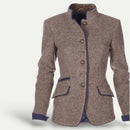 Women’s Tailored Short Blazer with Stand Collar – Smart Casual Layer