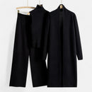 Women’s Three-Piece Set – Sleeveless Top, Wide-Leg Trousers & Longline Cardigan