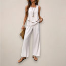 Women’s Two-Piece Set – Sleeveless Top with Straight-Leg Trousers for Effortless Elegance