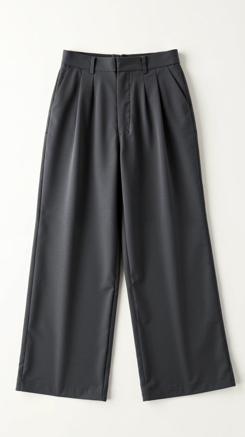 Women’s Wide-Leg Trousers – High Waisted, Pleated Front