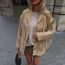 Womens Coat With Fringe Details 0