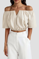 Womens Going Out Top Off-Shoulder V-Neck 6