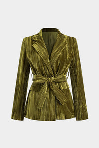 Womens Jacket With Tie Belt