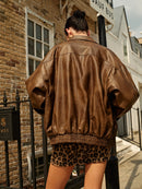 Womens Leather Jacket Oversized 2