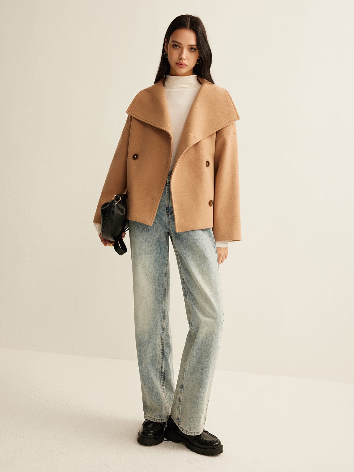 Womens Wool Coat Cropped
