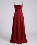 Elegant Womens Silk Maxi Dress Flowing Fit – Chic Summer Evening Gown