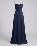 Flowing Silk Maxi Evening Dress