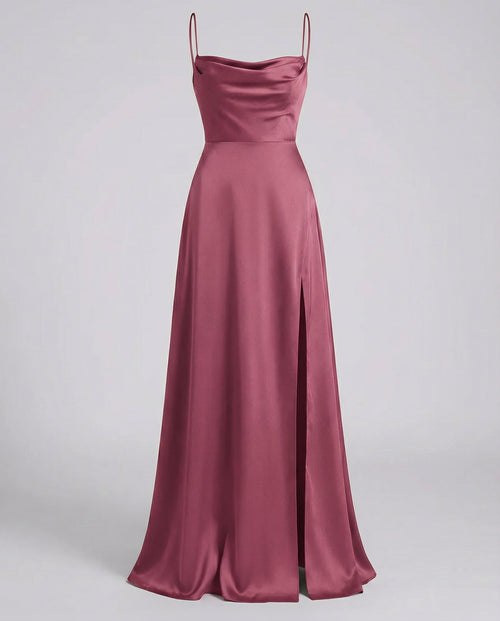 Elegant Womens Silk Maxi Dress Flowing Fit – Chic Summer Evening Gown