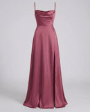 Flowing Silk Maxi Evening Dress