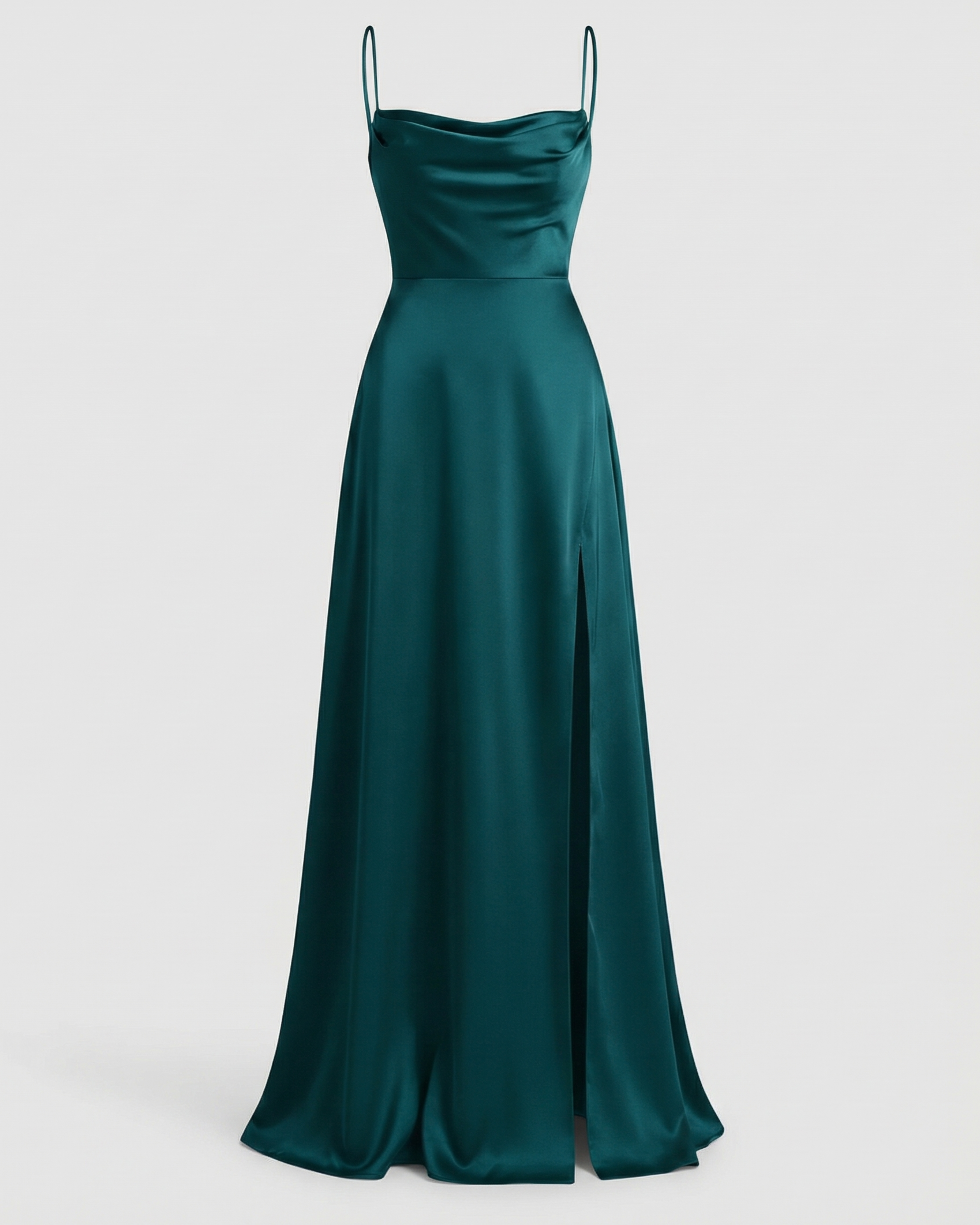 Flowing Silk Maxi Evening Dress