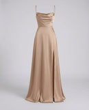 Elegant Womens Silk Maxi Dress Flowing Fit – Chic Summer Evening Gown