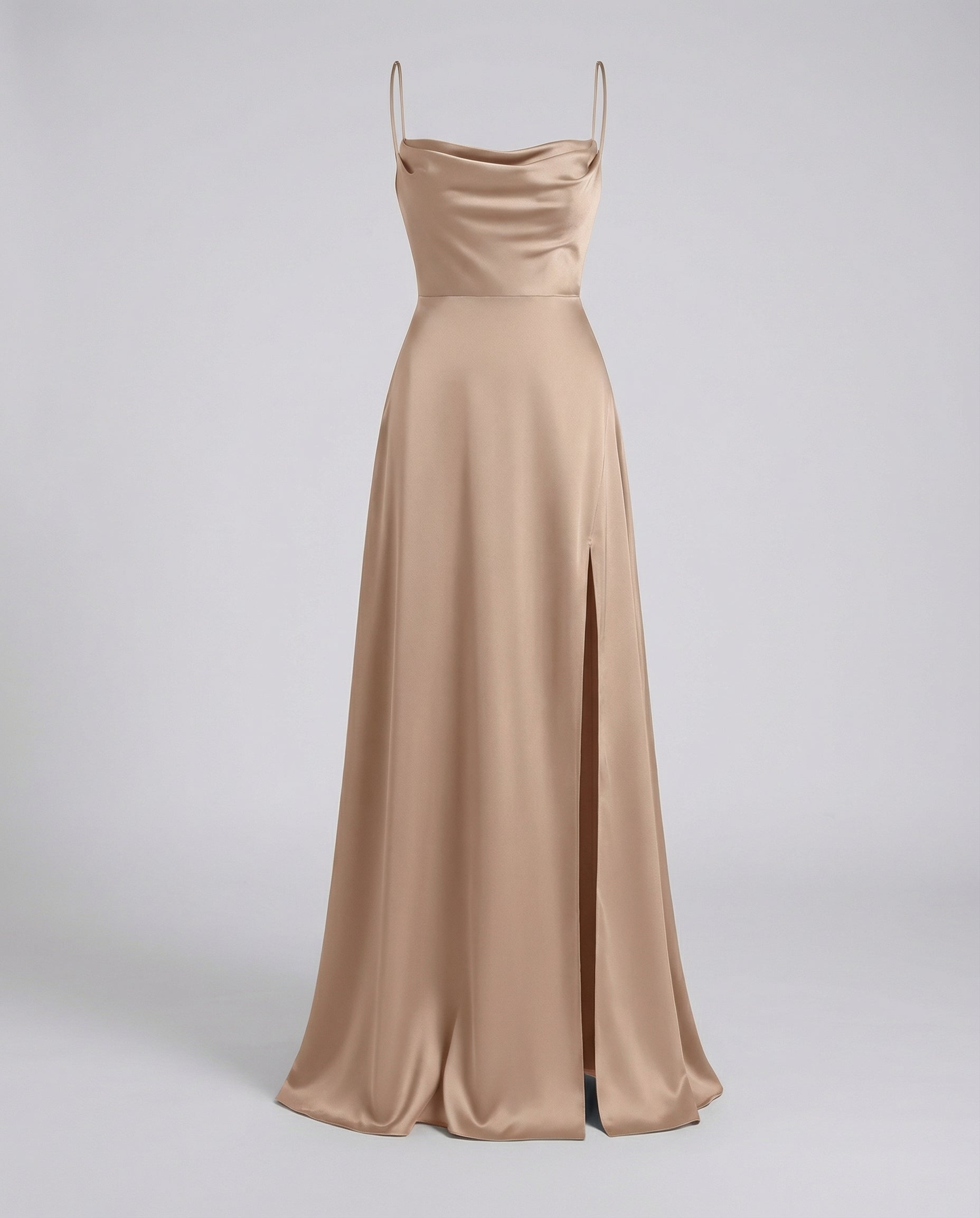 Flowing Silk Maxi Evening Dress