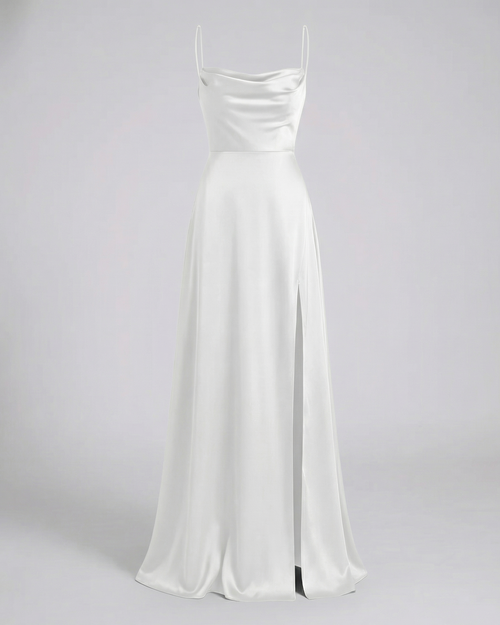 Elegant Womens Silk Maxi Dress Flowing Fit – Chic Summer Evening Gown