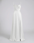 Flowing Silk Maxi Evening Dress