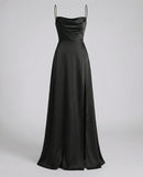 Flowing Silk Maxi Evening Dress