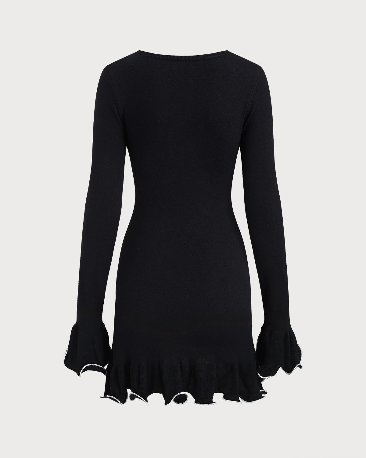 Women's Fitted Longsleeve Mini Dress With Ruched Hem