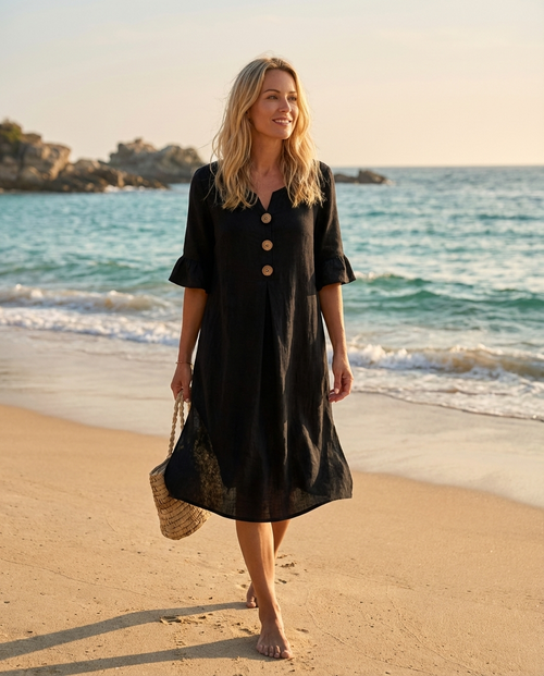 Kallista Lightweight Linen Dress