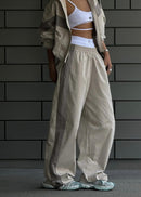 Women's Neutral Tone Loose Fit Tracksuit Set – Casual Lounge Outfit