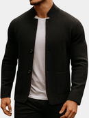 Men's Buttoned Wool Cardigan – Scandinavian Long Sleeve Knit Sweater