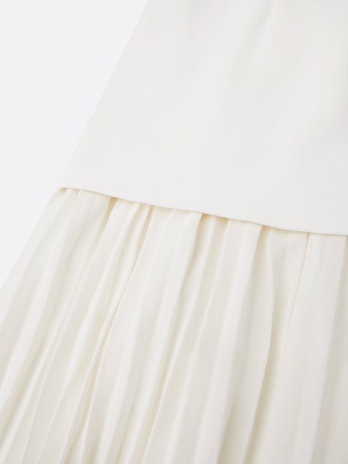 Women's Sleeveless Maxi Dress with Flowing Pleats – Elegant Bridesmaid Gown