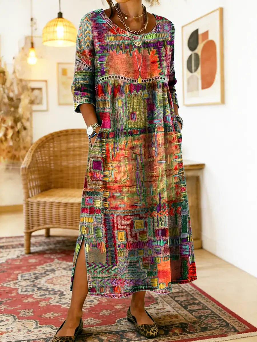 Maelle Printed Loose Midi Dress