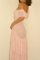Asymmetric Sheer Ruffle Birthday Dress