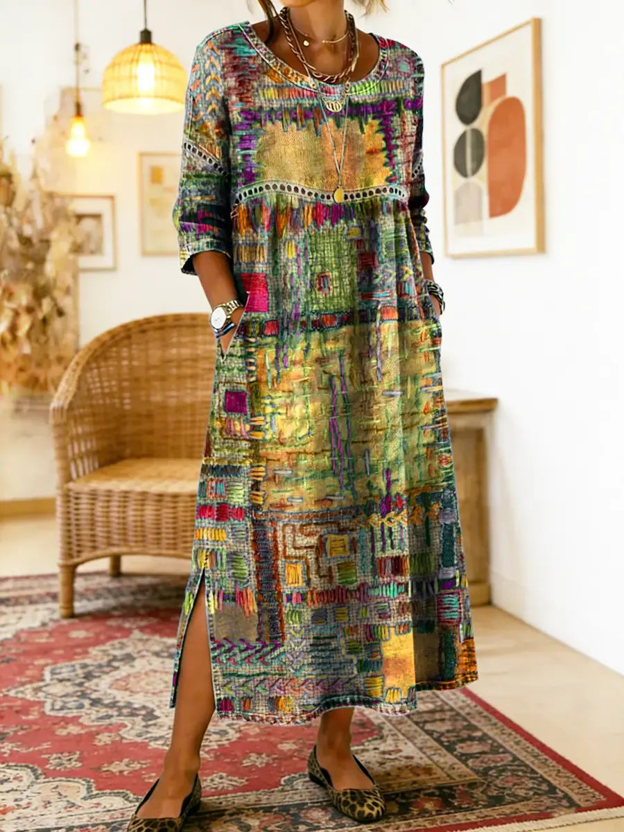 Maelle Printed Loose Midi Dress