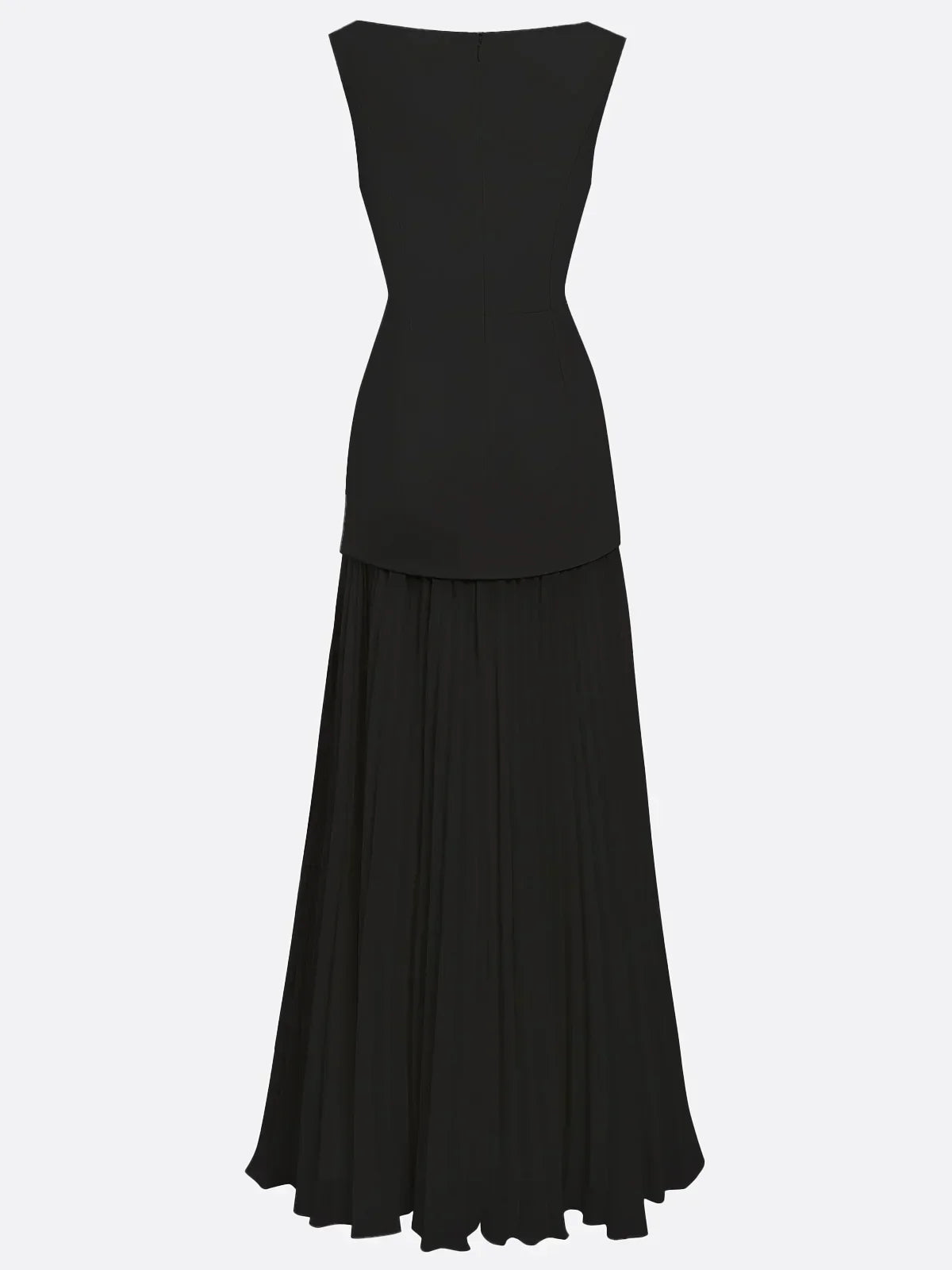 Women's Sleeveless Maxi Dress with Flowing Pleats – Elegant Bridesmaid Gown