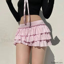 Bow Trim Low Waist Mini Skirt