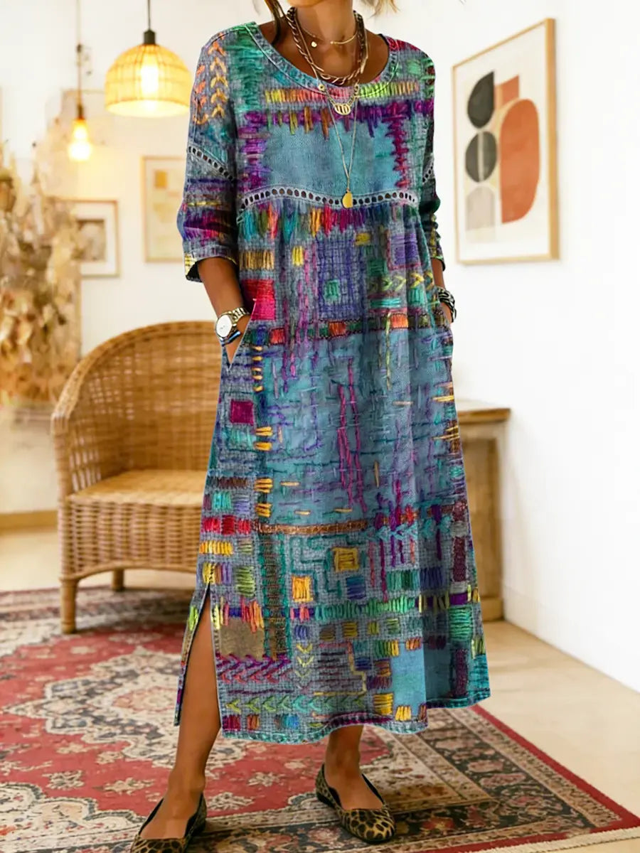 Maelle Printed Loose Midi Dress