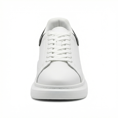 Women's White Textile Lace-Up Sneakers – Orthopedic Casual Comfort Trainers