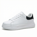 Women's White Textile Lace-Up Sneakers – Orthopedic Casual Comfort Trainers