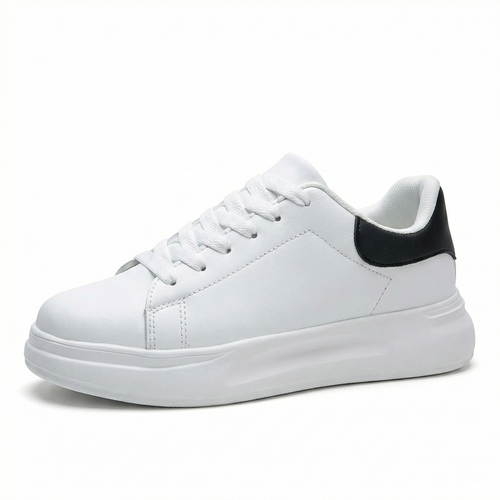 Women's White Textile Lace-Up Sneakers – Orthopedic Casual Comfort Trainers