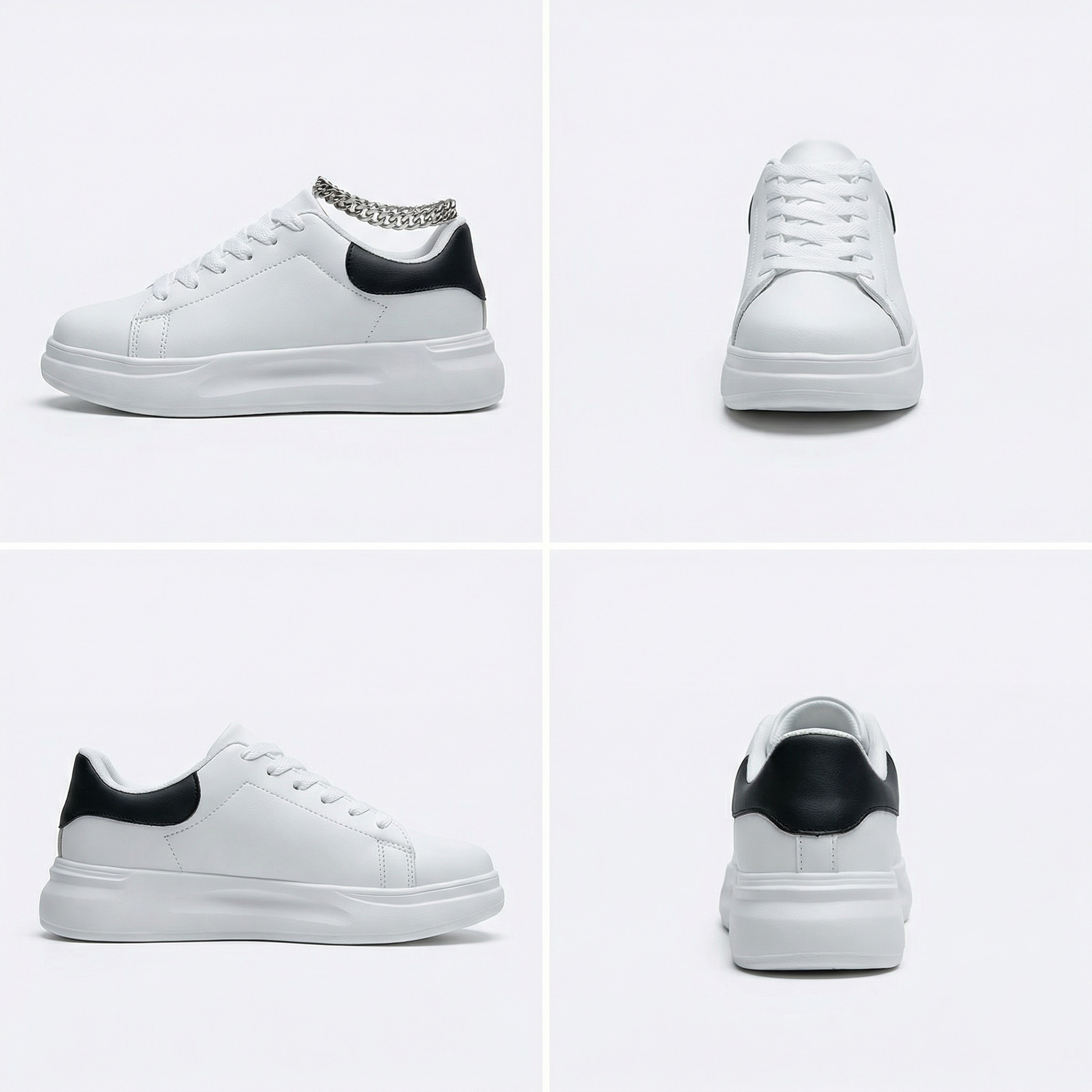Women's White Textile Lace-Up Sneakers – Orthopedic Casual Comfort Trainers