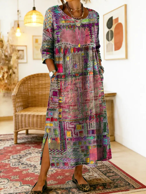 Maelle Printed Loose Midi Dress