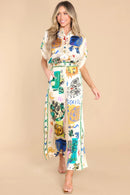 Women's Oversized Ivory Print Shirt And Pants Set – Relaxed Chic Outfit