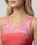 Womens One-Piece Sports Swimsuit Ombre Print – Quick-Dry Activewear