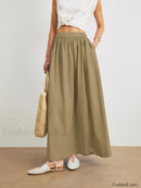 Cotton A-Line Skirt With Pockets