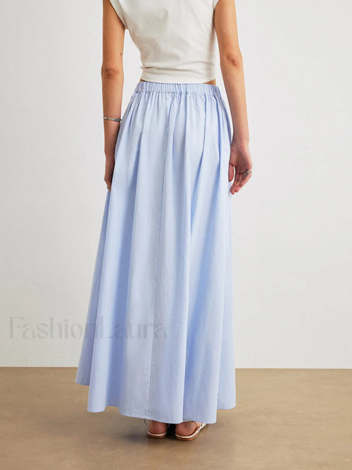 Cotton A-Line Skirt With Pockets