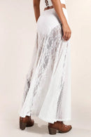 Low Waist Lace Trim Bodycon Pencil Skirt