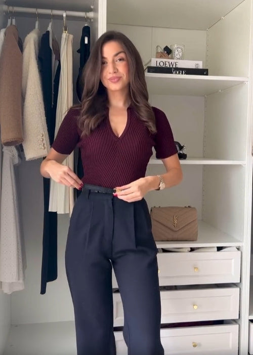 Women's Burgundy Tweed Three Piece Set – Elegant Jacket Outfit