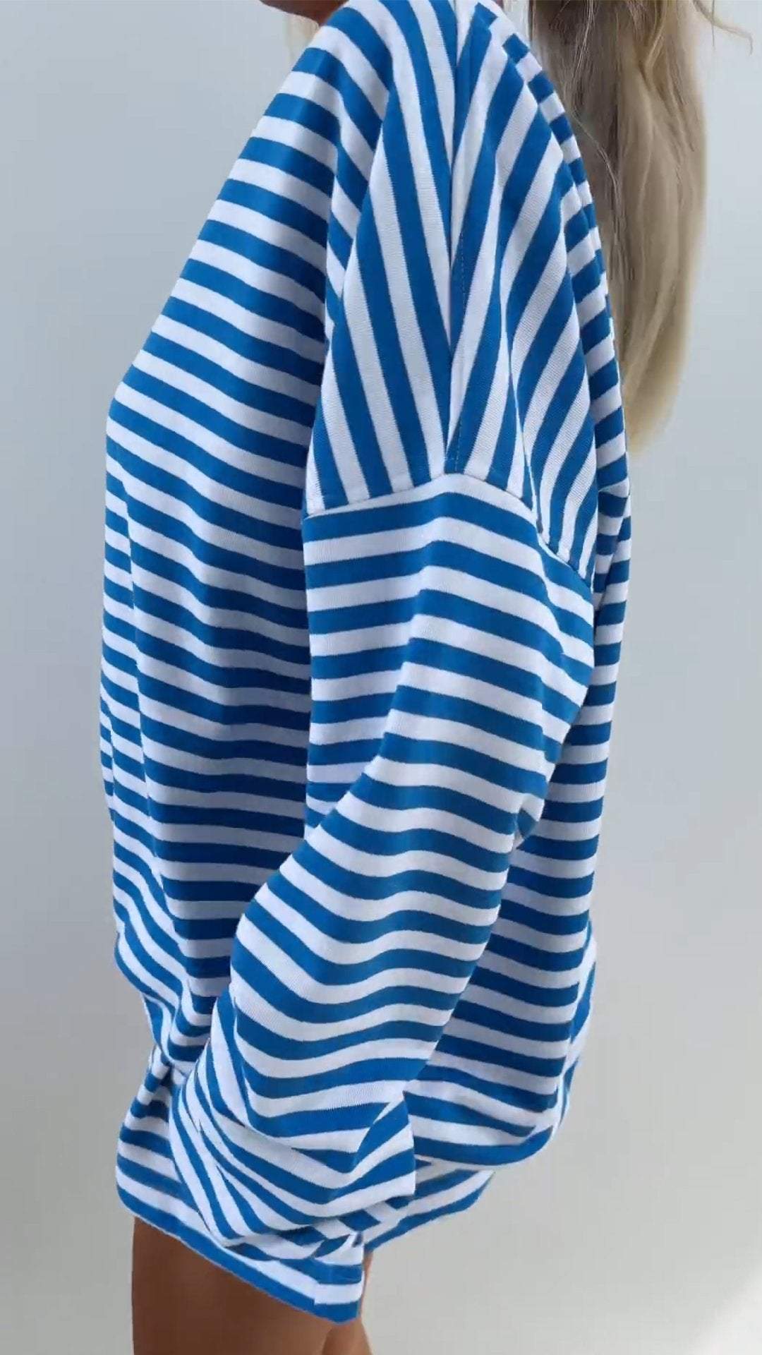 Women's V-Neck Striped Long Sleeve Two Piece Set – Casual Outfit