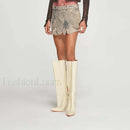 Denim Irregular Slit Vintage Skirt