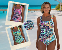 Women's Multicoloured Graphic One-Piece Swimsuit – Stylish Beachwear