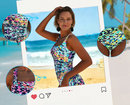 Women's Multicoloured Graphic One-Piece Swimsuit – Stylish Beachwear