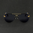 Mens Black Polarized Aviator Sunglasses UV Protection – Classic Pilot Shades
