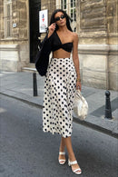 Polka Dot High Waist A-Line Skirt