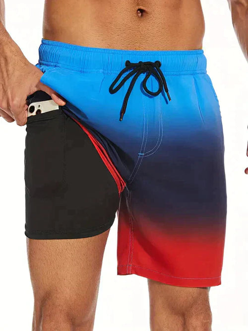 Mens Quick Dry Swim Shorts With Compression Liner – Athletic Beach Shorts